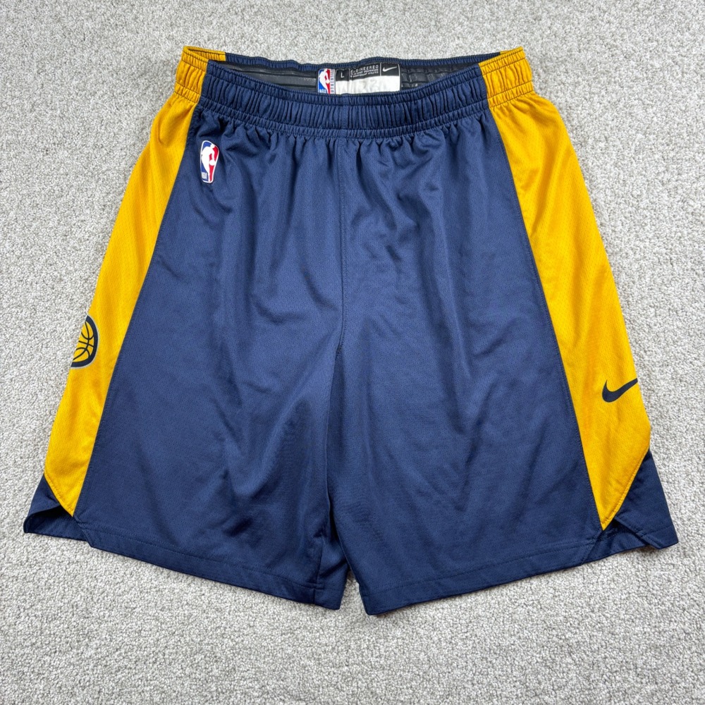 Nike Basketball Shorts Mens Large Navy Blue Indiana Pacers NBA Dri-FIT Logo
